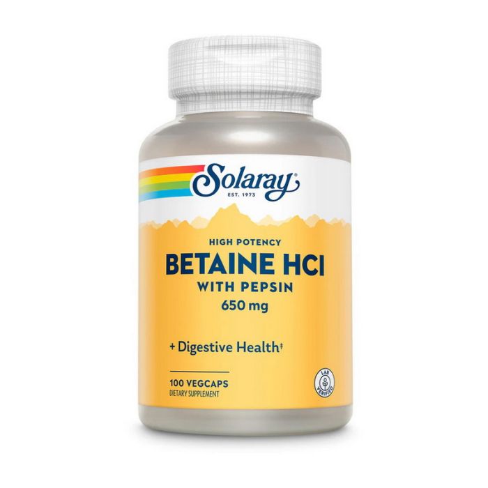 Solaray	Betaine HCL with pepsin 650 mg	100 veg caps