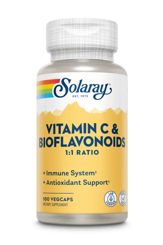 Solaray Vitamin C & Bioflavonoids 1:1 500mg - 100 vcaps