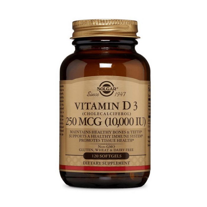 Solgar	Vitamin D3 250 mcg (10,000 IU)	120 sgels