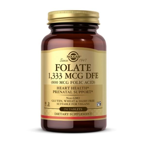 Solgar	Folate 1,333 mcg DFE (Folic Acid 800 mcg)	250 tab