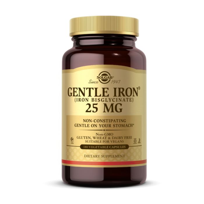 Solgar	Gentle Iron 25 mg (iron bisglycinate)	180 veg caps