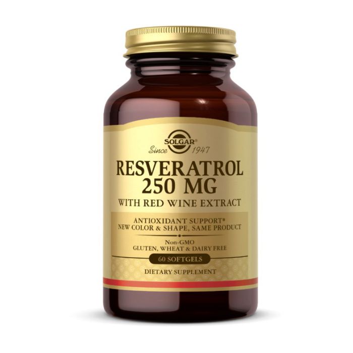 Solgar	Resveratrol 250 mg with red wine extract	