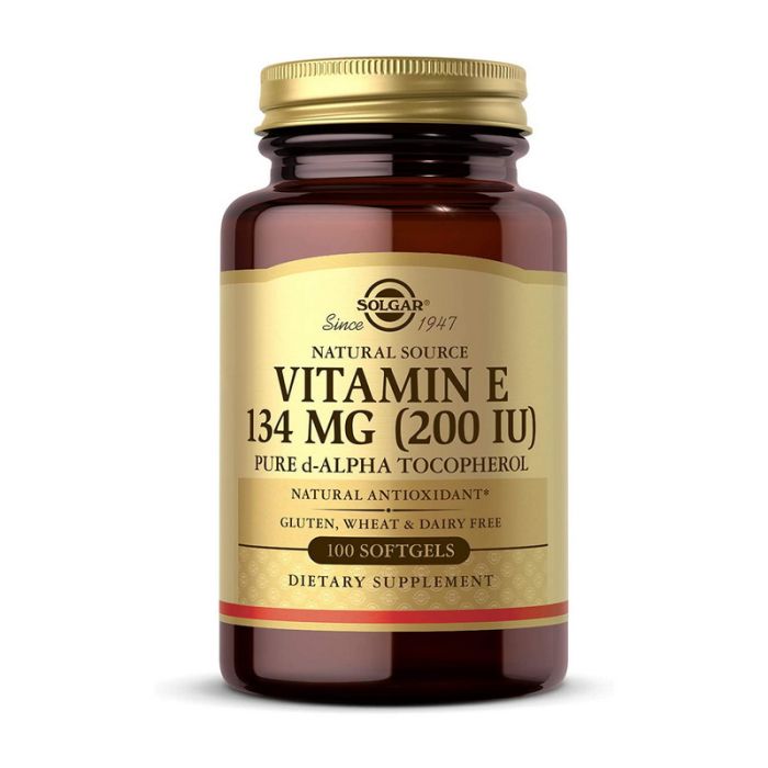 Solgar	Vitamin E 134 mg natural (200 IU) pure d-alpha tocopherol	100 softgels