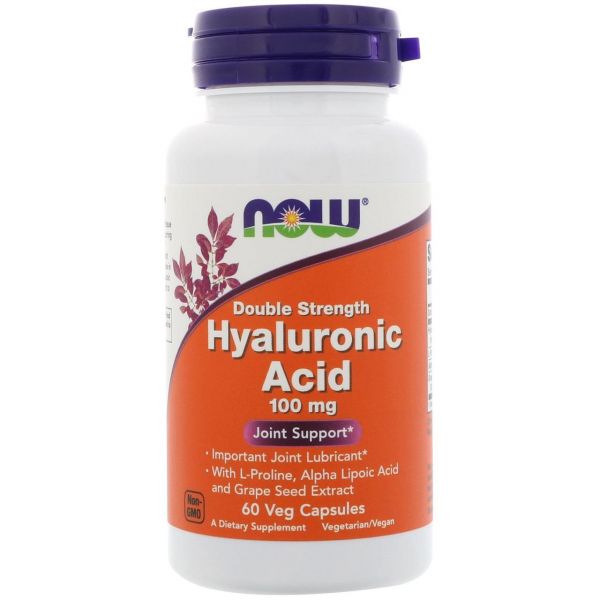 Now Foods Hyaluronic Acid 100 mg 2x plus 60 vcaps