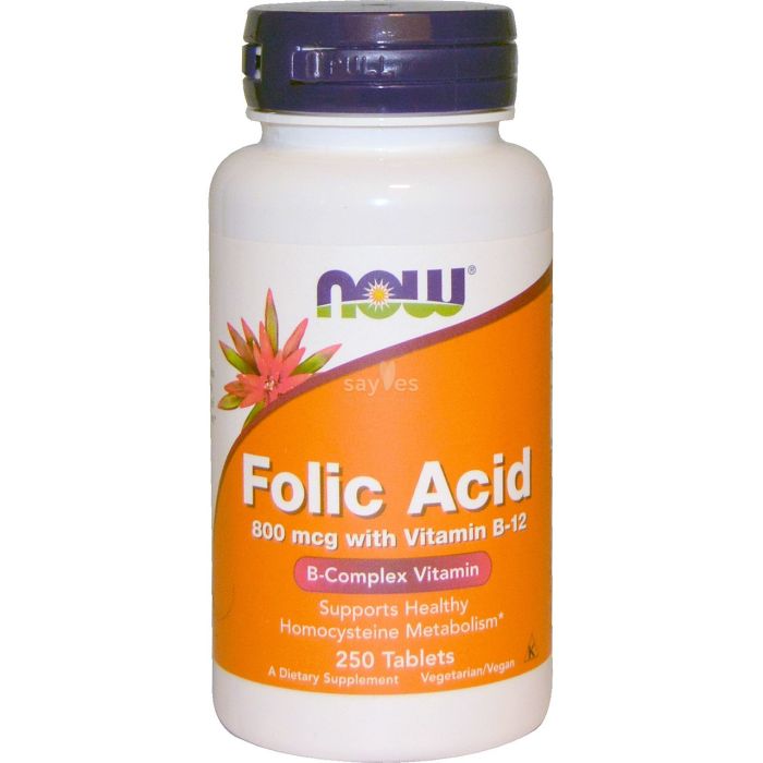 NOW Foods Folic Acid with Vit B12 250 tabs