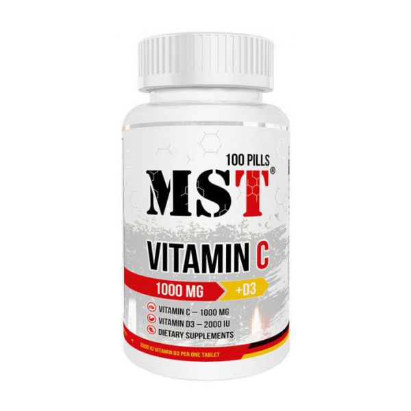 MST Nutrition Vitamin C (1000mg) + D3 (2000 IU) 100 таб