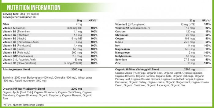 Витамины Scitec Nutrition Vita Greens & Fruits 600 г (30 порций)