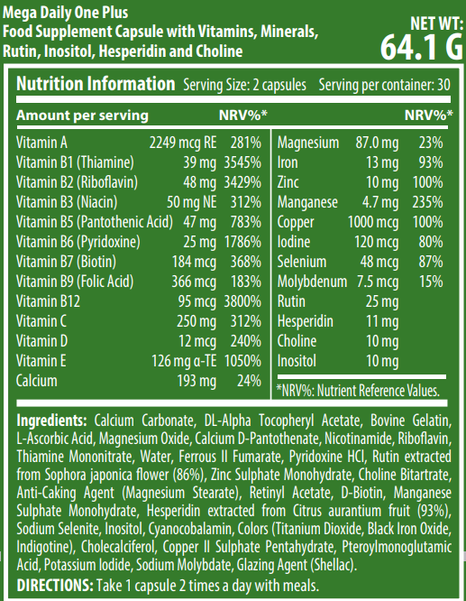 Витамины Scitec Nutrition Mega Daily One Plus 120 капсул (60 порций)