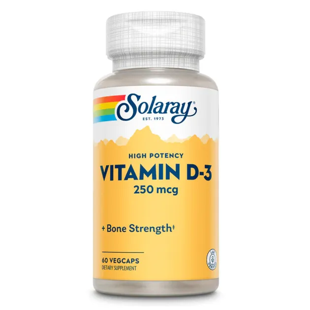 Solaray Super Strength Vitamin D-3 250mcg - 60 vcaps