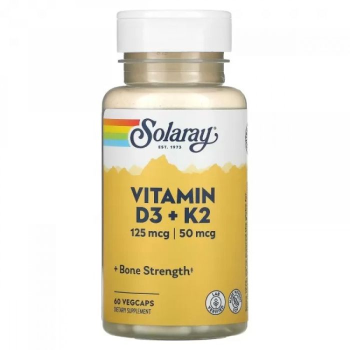 Solaray Vitamin D3 + K2 5000IU - 60 vcaps