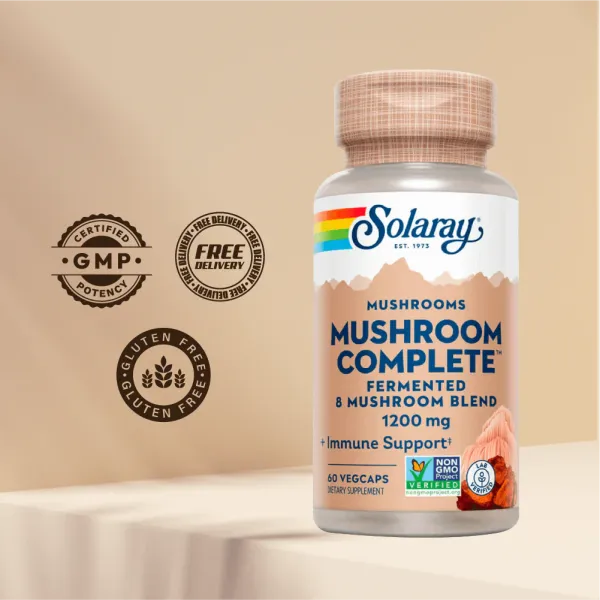 Solaray Org Grown Mushroom Complete 1200mg - 60 vcaps