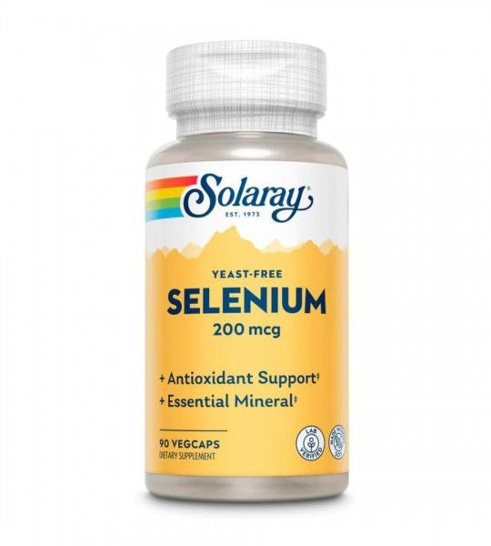 Solaray Selenium Yeast Free 200mcg - 90 vcaps