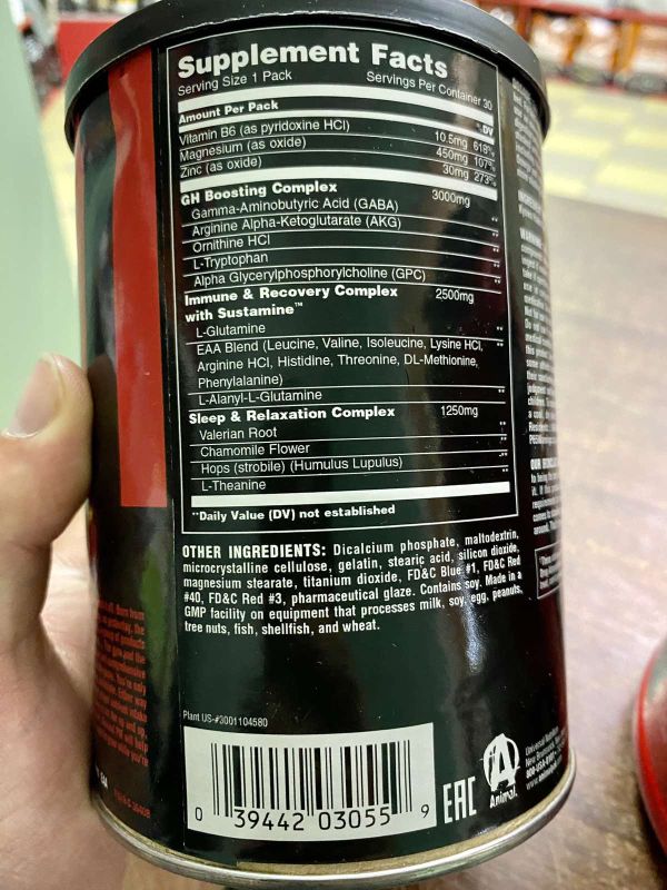 Universal Nutrition, Animal PM, нічна добавка для посилення синтезу білка, 30 пакетиків